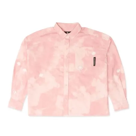 Converse Femme – Chemise tissée à manches longues – Rose - CONVERSE
