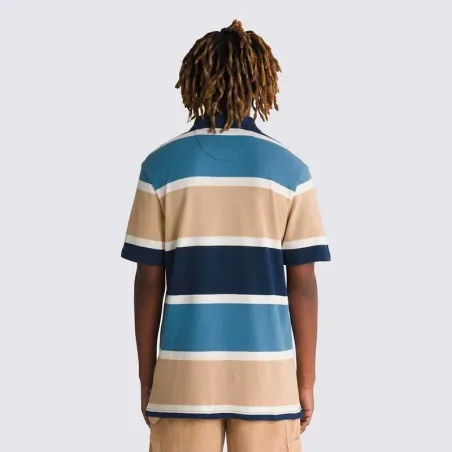 Vans – T-shirt polo à rayures HALICREST – Marron - VANS