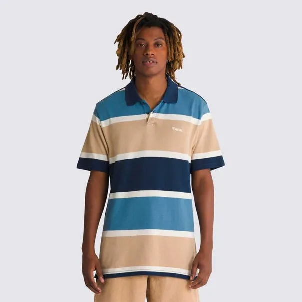 Vans – T-shirt polo à rayures HALICREST – Marron - VANS