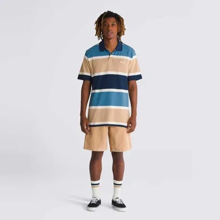 Vans – T-shirt polo à rayures HALICREST – Marron - VANS