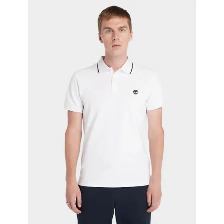 Timberland Homme – POLO À COL IMPRIMÉ MILLERS RIVER POUR HOMMES TIMBERLAND – Blanc - TIMBERLAND
