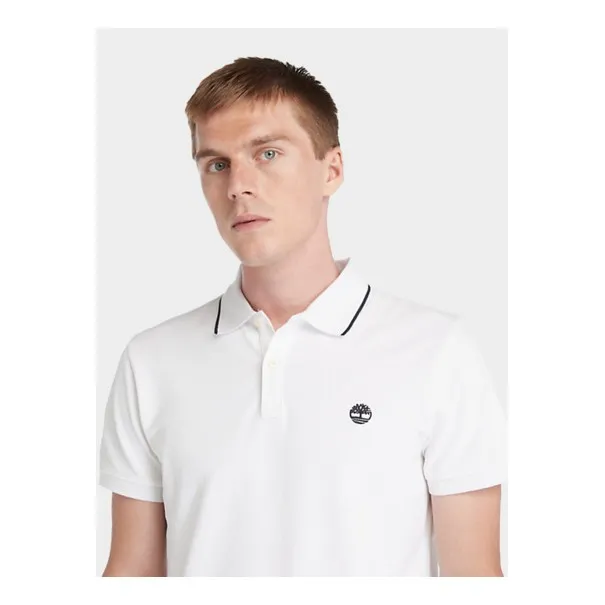 Timberland Homme – POLO À COL IMPRIMÉ MILLERS RIVER POUR HOMMES TIMBERLAND – Blanc - TIMBERLAND