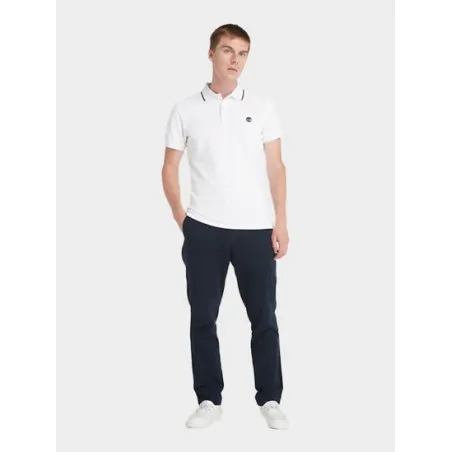 Timberland Homme – POLO À COL IMPRIMÉ MILLERS RIVER POUR HOMMES TIMBERLAND – Blanc - TIMBERLAND