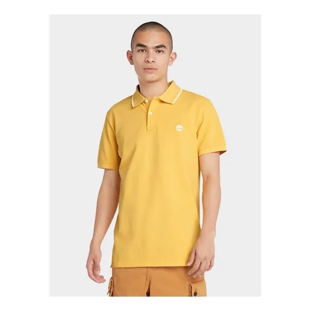 Timberland Homme – TIMBERLAND MILLERS RIVER COL IMPRIMÉ MANCHES COURTES – Jaune - TIMBERLAND