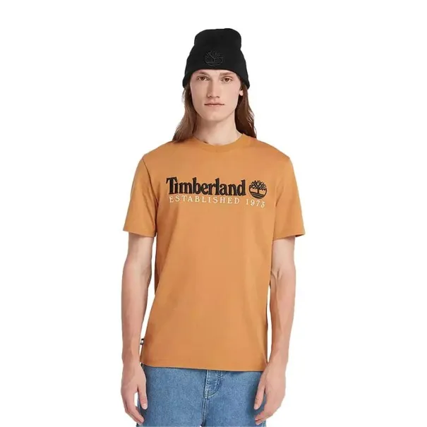 Timberland Homme – T-SHIRT TIMBERLAND AVEC LOGO BRODÉ – Jaune Motarde - TIMBERLAND