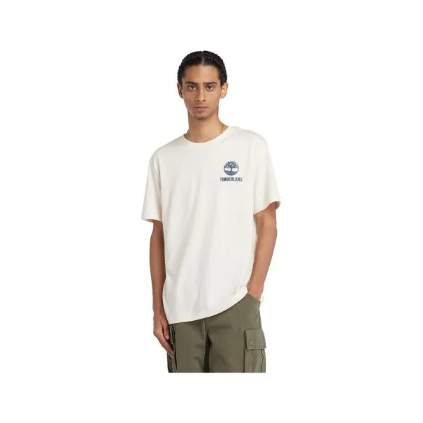 Timberland Homme – T-shirt à manches courtes et logo graphique au dos Timberland – Blanc - TIMBERLAND