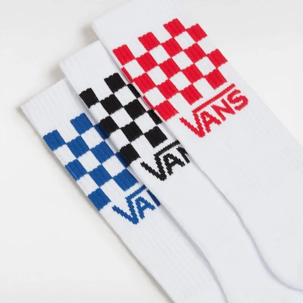 Vans – Lot de 3 paires de chaussettes Vans Classic Check – Crew blanches - VANS