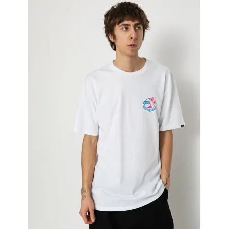 Vans – T-shirt Vans Classic Mini Dual Palm II – (blanc/bleu malibu) - VANS