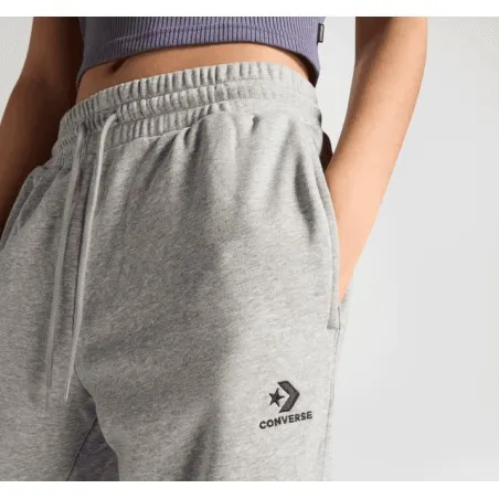 Converse – Pantalon de survêtement Converse Go-To brodé en molleton français avec étoiles et chevrons – Gris - CONVERSE