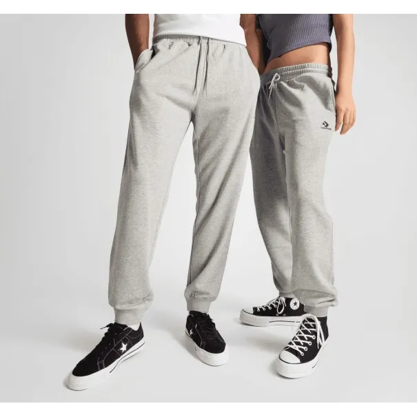Converse – Pantalon de survêtement Converse Go-To brodé en molleton français avec étoiles et chevrons – Gris - CONVERSE