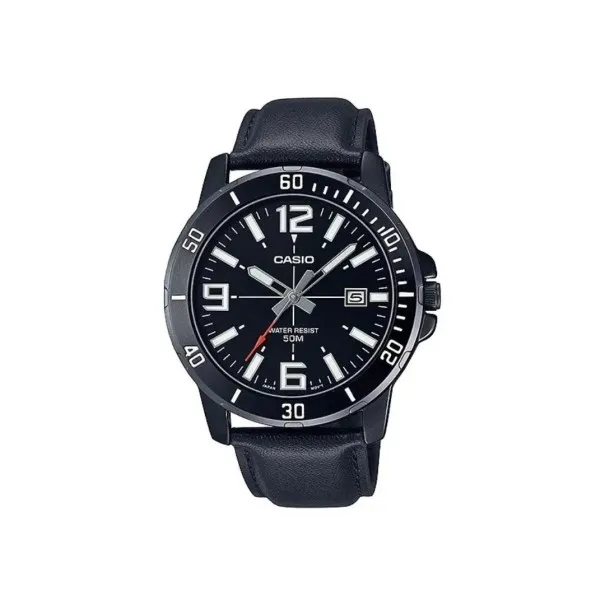 CASIO - Montre pour hommes MTP-VD01BL-1BVUDF - Noir - Casio