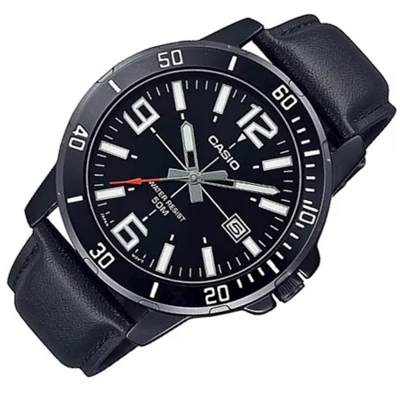 CASIO - Montre pour hommes MTP-VD01BL-1BVUDF - Noir - Casio