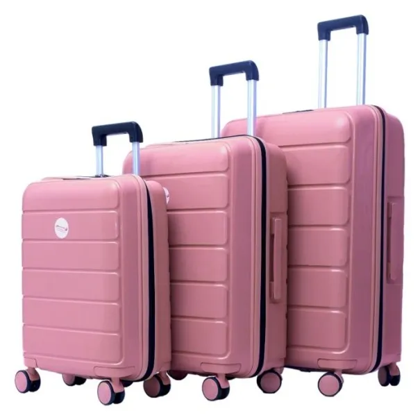valises new style bag  ENSEMBLE DE 3 VALISES INCASSABLE 4 ROUES - ROSE - new style bag