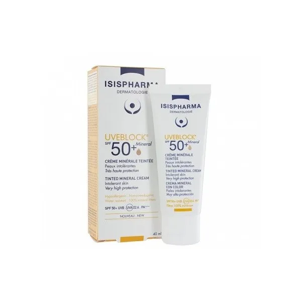 ISISPHARMA UVEBLOCK CREME MINERALE TEINTEE SPF50+ 40ML - ISISPHARMA