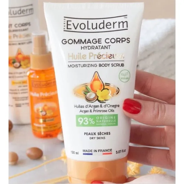 EVOLUDERM Gommage Corps Hydratant Huiles Précieuse 150ml - evoluderm
