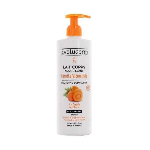 Evoluderm Lait Corps Nourrissant Carotte Vitaminée Peaux Sèches 500 Ml - evoluderm