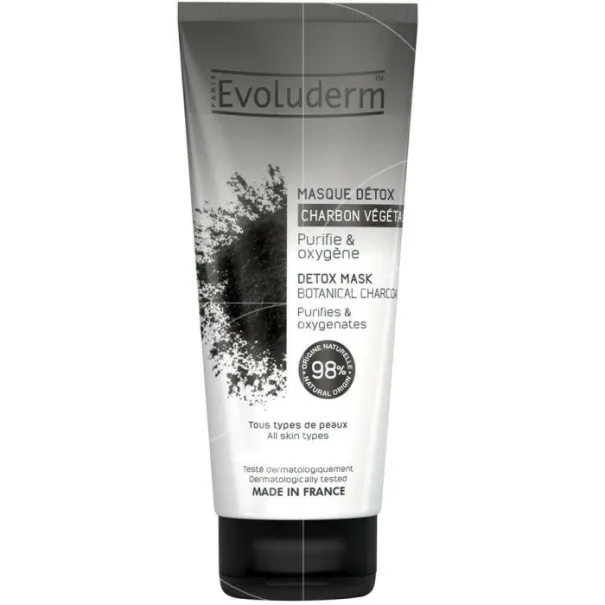 Masque Détox Au Charbon Végétal Actif 100 ML EVOLUDERM - evoluderm