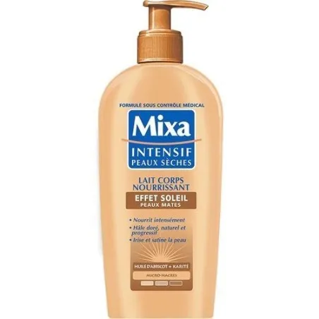 MIXA Intensif Peaux Sèches Lait Corps Nourrissant Effet Soleil Autobronzant 250 Ml - mixa