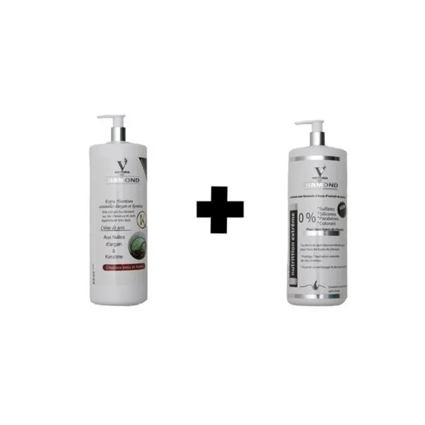 Pack Shampoing 1L & Après Shampoing 1L Sans Sulfate - Victoria beauty