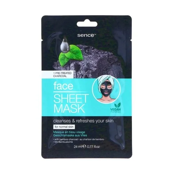 Sence Masque Visage Tissu Au Charbon - Sence