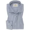 Chemise Homme Angelo Ricci Regular Fit en Popeline Rayée - Gris et Blanc - Angelo Ricci