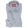 Chemise Homme Angelo Ricci Regular Fit en Popeline à Rayures Bleues et Blanches (Large) - Angelo Ricci