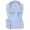 Chemise Homme Angelo Ricci Regular Fit en Popeline Rayée - Bleu Clair et Blanc - Angelo Ricci