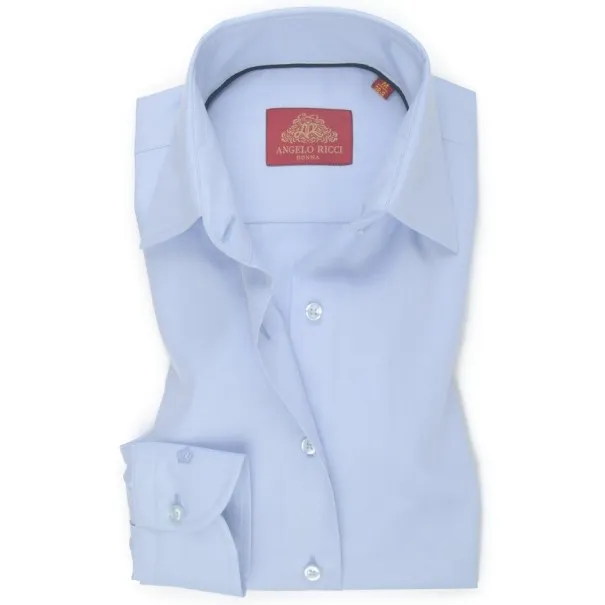 Chemise Femme Angelo Ricci Regular Fit en Twill Royale - Bleu Ciel - Angelo Ricci