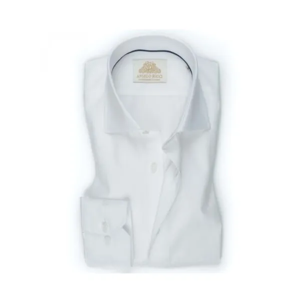 Chemise Femme Angelo Ricci Regular Fit en Twill Royale - Blanc Pur - Angelo Ricci