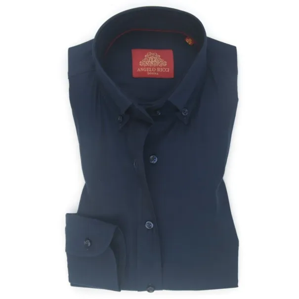 Chemise Angelo Ricci Regular Fit en Oxford - Bleu Marine - Angelo Ricci