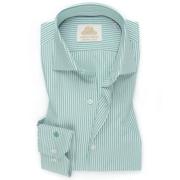 Chemise blanche à Rayures Vertes - Angelo Ricci