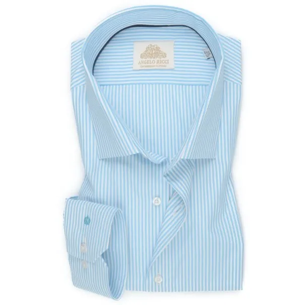 Chemise blanche à Rayures Bleu Ciel - Angelo Ricci