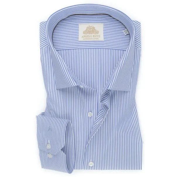 Chemise Blanche à Rayures bleues - Angelo Ricci