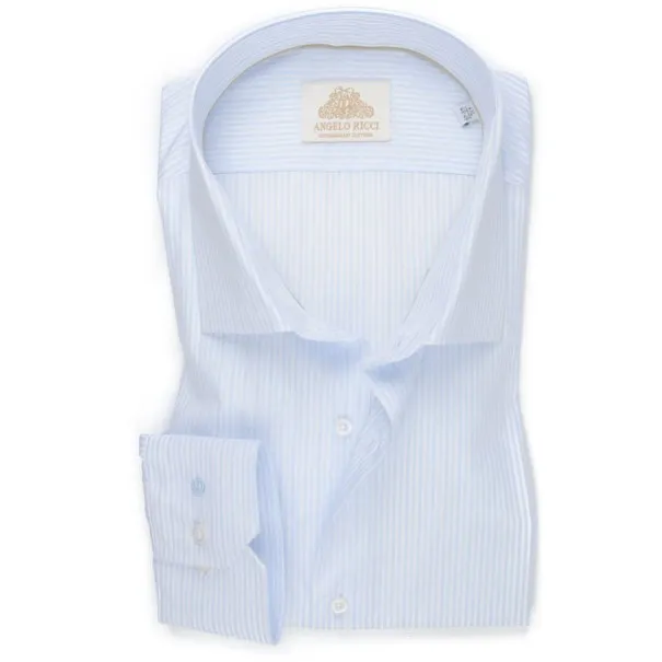 Chemise blanche à Rayures bleu - Angelo Ricci