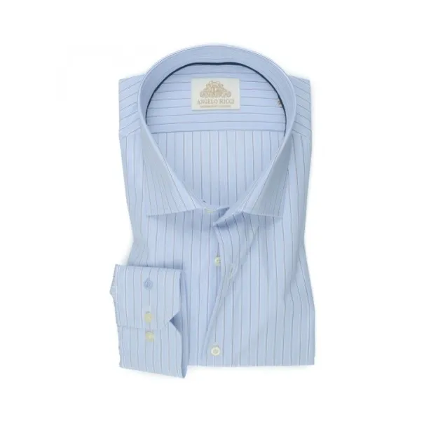 Chemise bleue à Rayures bleu foncé et blanches - Angelo Ricci