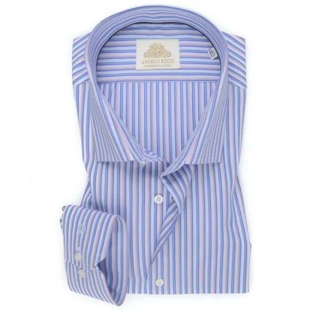 Chemise bleue à Rayures bleues et blanches - Angelo Ricci
