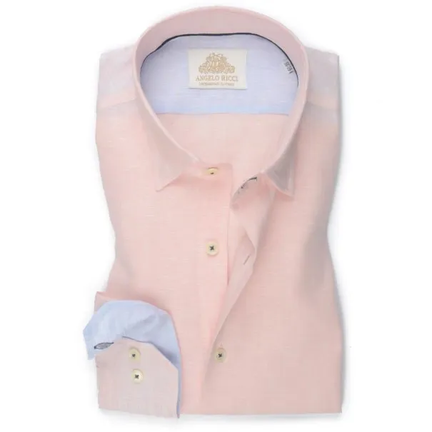 chemise en Lin rose - Angelo Ricci