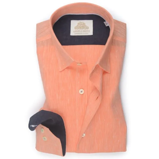 chemise en Lin orange - Angelo Ricci