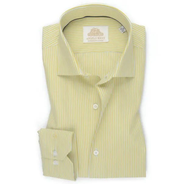 Chemise blanche à Rayures jaunes - Angelo Ricci