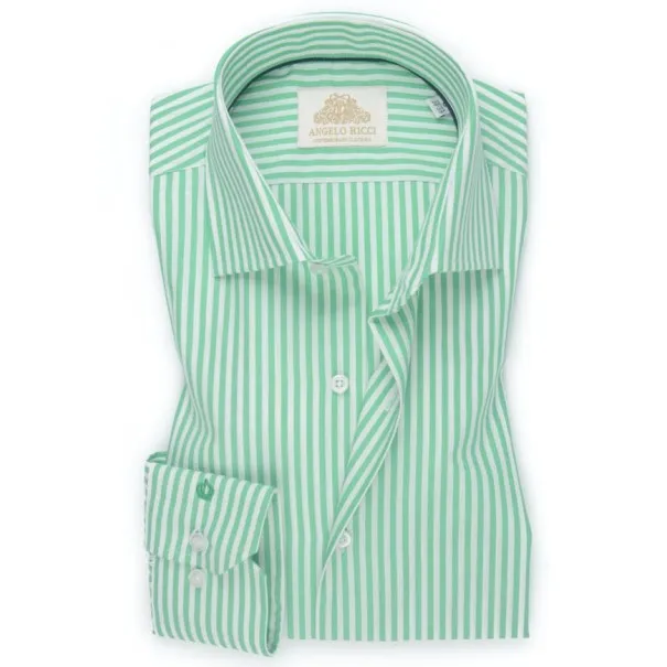 Chemise blanche à Rayures vertes - Angelo Ricci