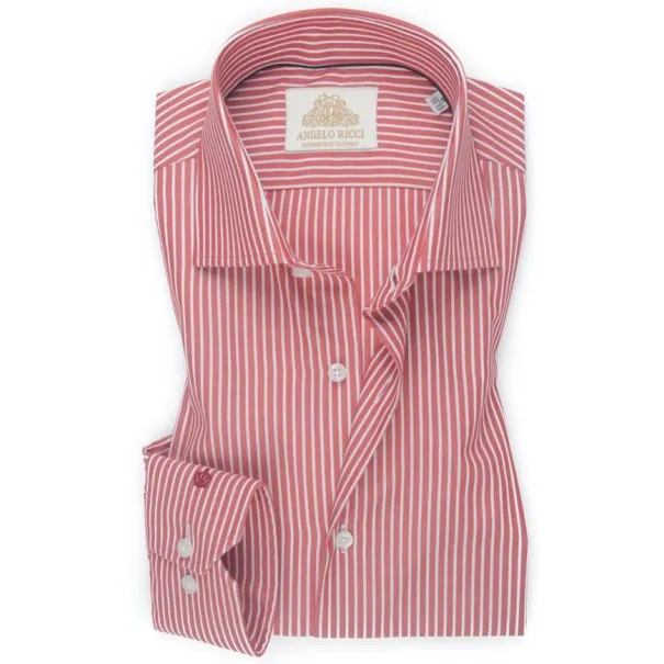 Chemise Rouge à Rayures blanches - Angelo Ricci