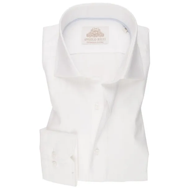 chemise classique blanche en twill - Angelo Ricci