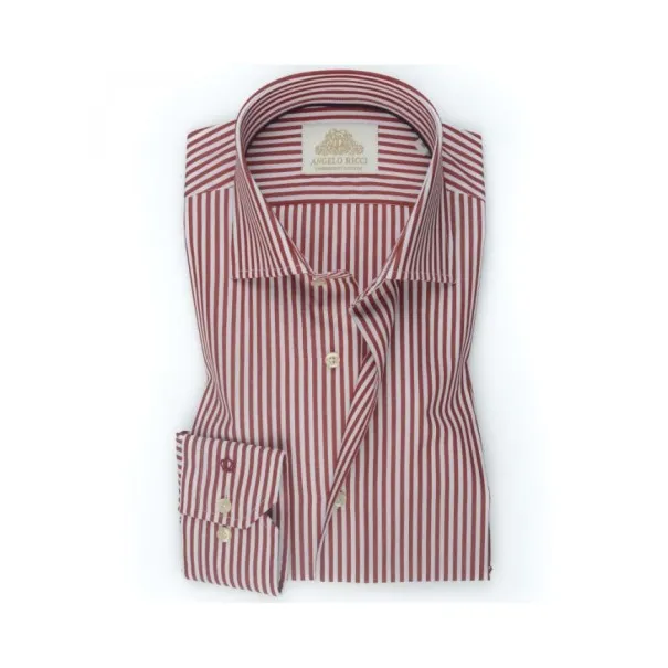 Chemise blanche à Rayures rouge - Angelo Ricci