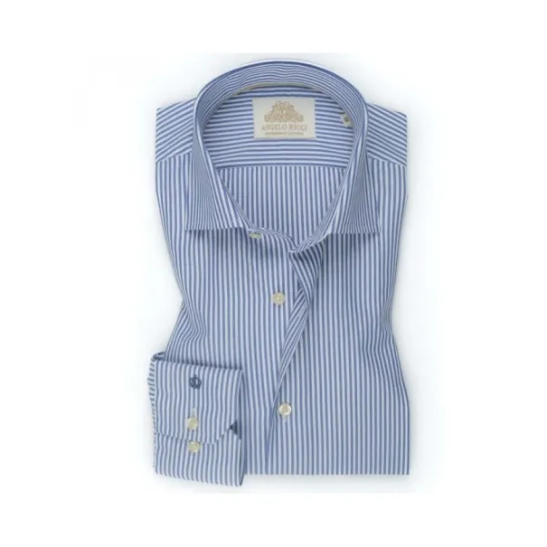 Chemise blanche à Rayures bleu - Angelo Ricci