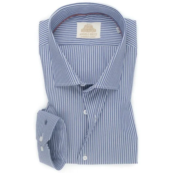 Chemise bleue à Rayures blanc - Angelo Ricci