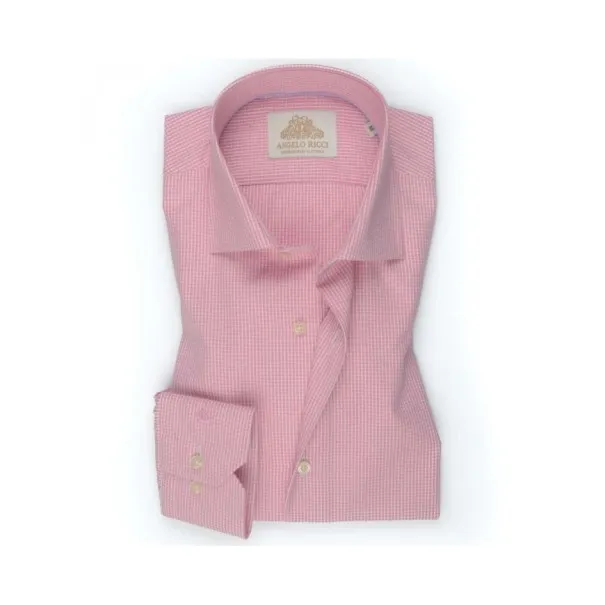 Chemise à carreaux rose - Angelo Ricci