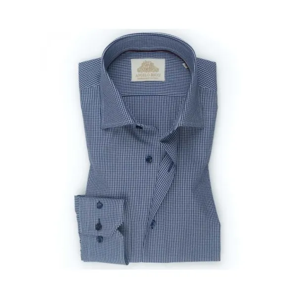 Chemise à carreaux bleu foncé - Angelo Ricci