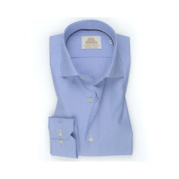 Chemise blanche à Rayures bleu - Angelo Ricci