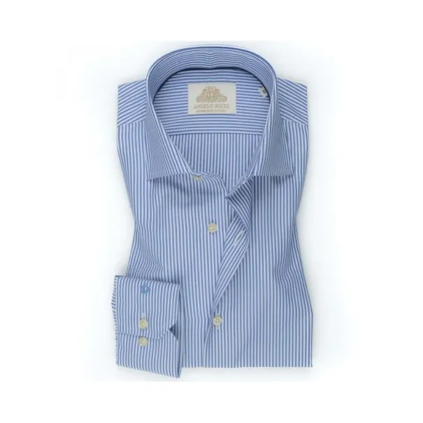 Chemise blanche à Rayures bleu nuit - Angelo Ricci