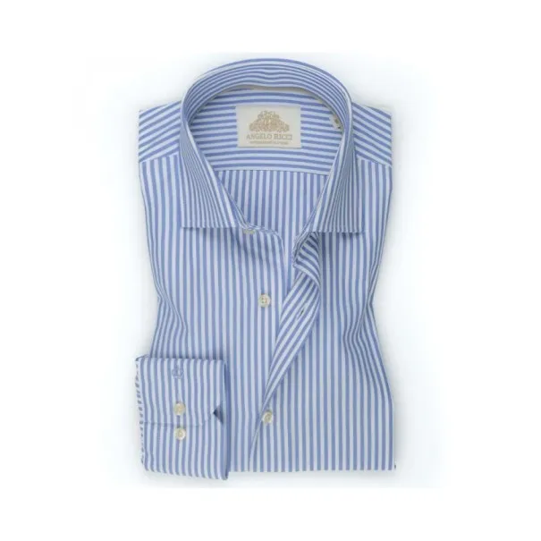 Chemise blanche à Rayures bleu - Angelo Ricci